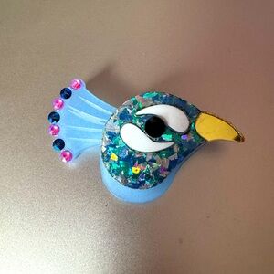 Peacock brooch
